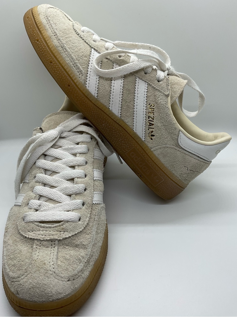 Adidas HANDBALL SPEZIAL SHOES Sneakers Cream Suede Gum Sole Mens 5.5 / W 6.5
